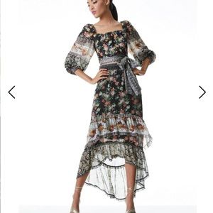 Alice + Olivia Caralie Maxi Skirt in Dream Castle Multi Print